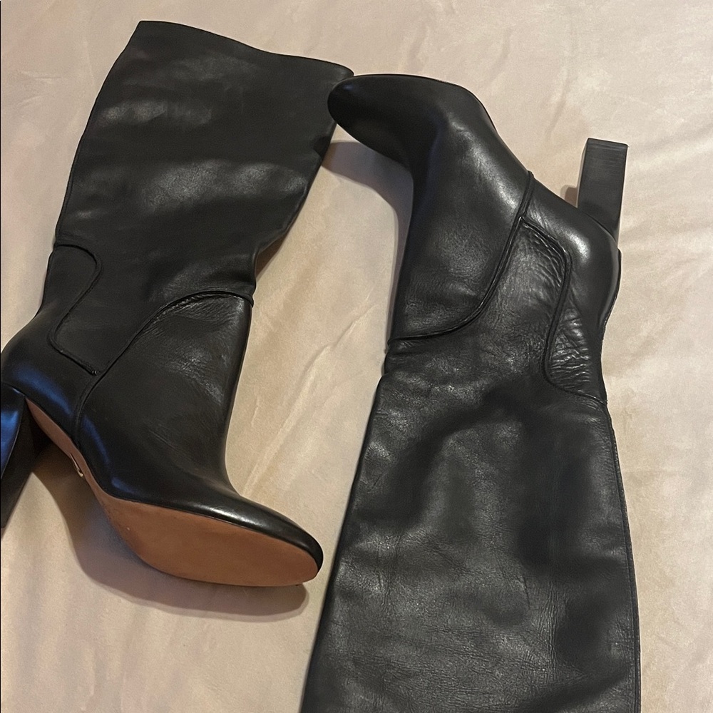 Diane Von Furstenberg Black leather Heeled Boots - Picture 7 of 7